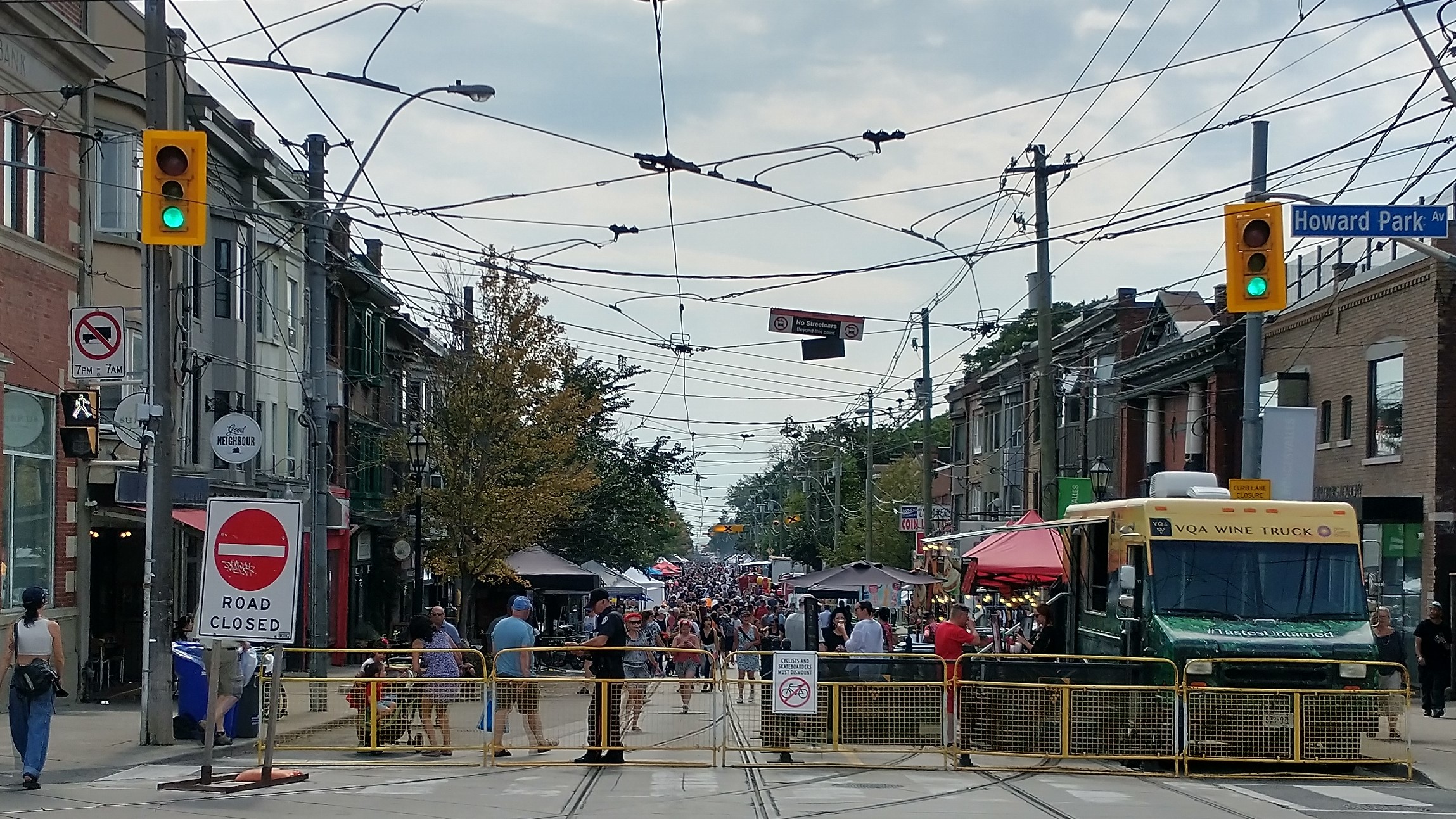 Roncesvalles Avenue closed at Howard Park Avenue for the Roncesvalles Polish Festival in 2022